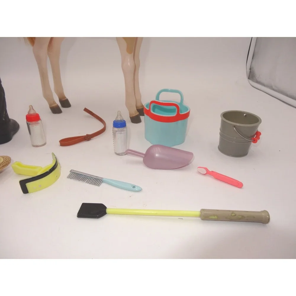 Our Generation Foal Horse Toy Set with Accessories Pink Helmet Boots